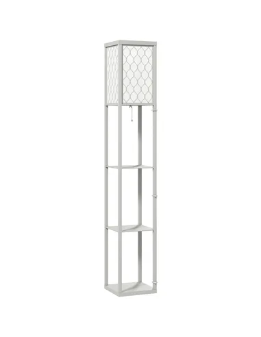 HOMCOM Three-Shelf Standing Lamp - Grey/White