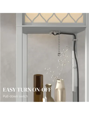 HOMCOM Three-Shelf Standing Lamp - Grey/White