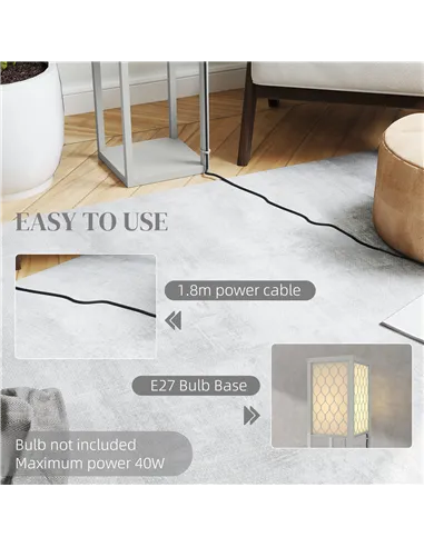 HOMCOM Three-Shelf Standing Lamp - Grey/White