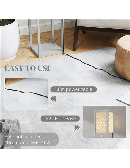 HOMCOM Three-Shelf Standing Lamp - Grey/White