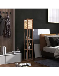 HOMCOM Three-Shelf Standing Lamp - Natural 2