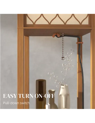 HOMCOM Three-Shelf Standing Lamp - Natural