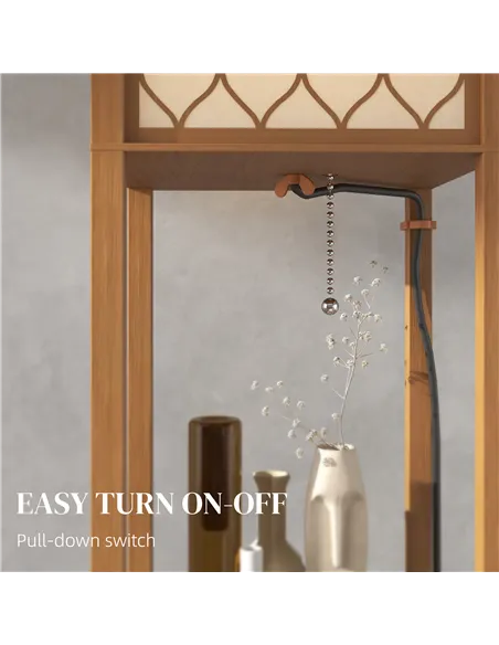 HOMCOM Three-Shelf Standing Lamp - Natural