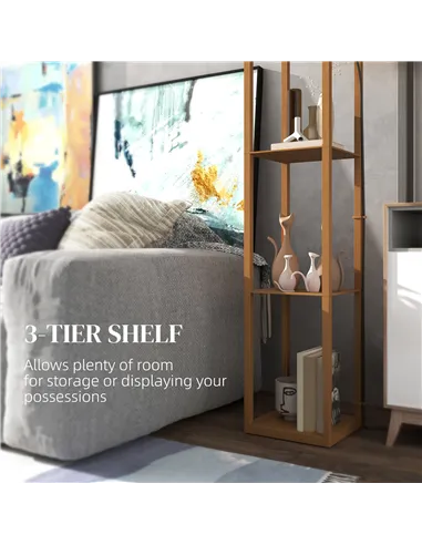 HOMCOM Three-Shelf Standing Lamp - Natural