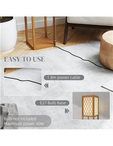 HOMCOM Three-Shelf Standing Lamp - Natural