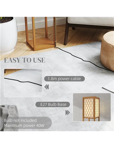 HOMCOM Three-Shelf Standing Lamp - Natural