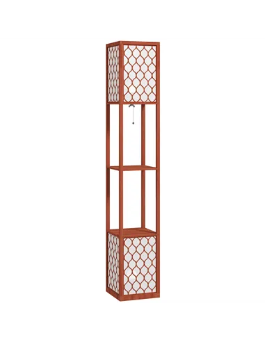 HOMCOM Duo Light Floor Shelves - Brown