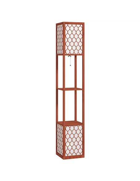 HOMCOM Duo Light Floor Shelves - Brown