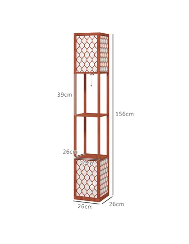 HOMCOM Duo Light Floor Shelves - Brown