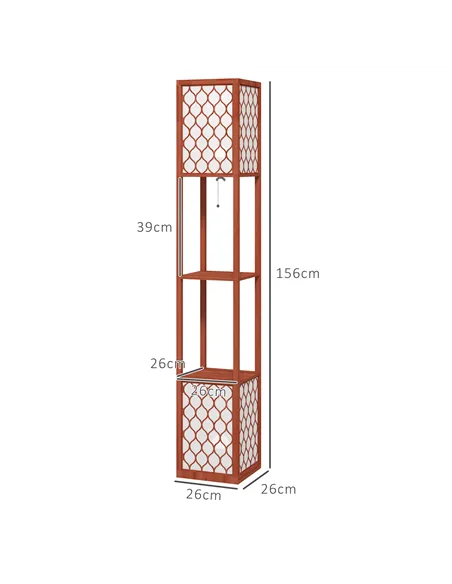 HOMCOM Duo Light Floor Shelves - Brown