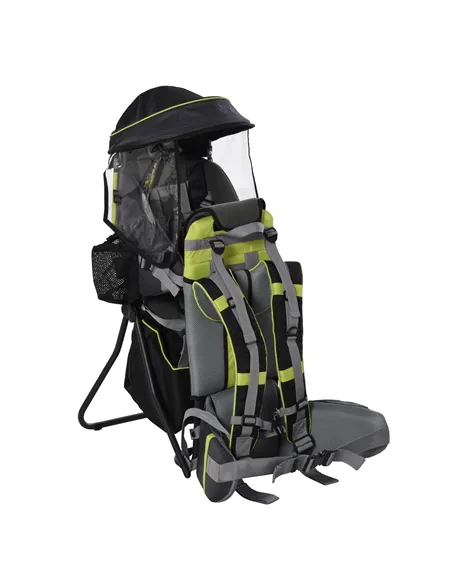 HOMCOM Baby Hiking Backpack Carrier Child Carrier with Ergonomic Hip Seat Detachable Rain Cover Adjustable Straps Stand for Todd
