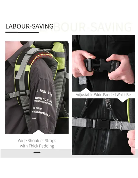 HOMCOM Baby Hiking Backpack Carrier Child Carrier with Ergonomic Hip Seat Detachable Rain Cover Adjustable Straps Stand for Todd