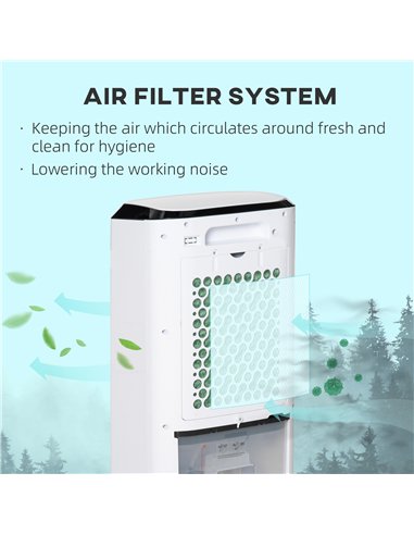 HOMCOM Portable Air Cooler, Evaporative Anion Ice Cooling Fan Water Conditioner Humidifier Unit with 10L Water Tank, 3 Modes, 3 