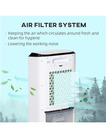 HOMCOM Portable Air Cooler, Evaporative Anion Ice Cooling Fan Water Conditioner Humidifier Unit with 10L Water Tank, 3 Modes, 3 