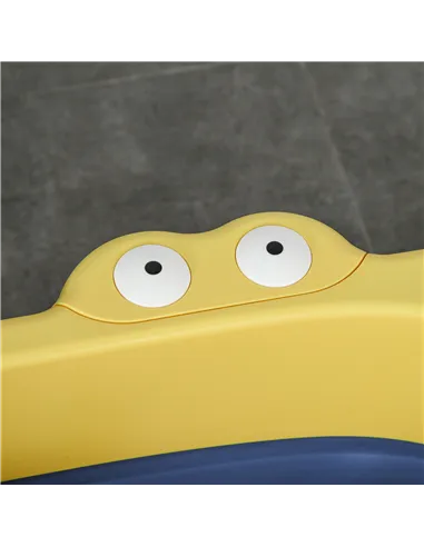 HOMCOM Baby Bathtub for 0-6 Years Collapsible Non-Slip Portable with Stool Seat for Newborns Infants Toddlers Kids - Yellow