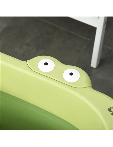 HOMCOM Foldable Baby Bathtub, with Stool - Green