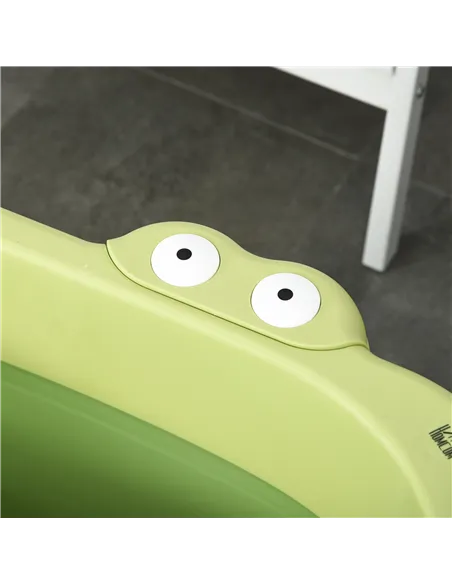 HOMCOM Foldable Baby Bathtub, with Stool - Green