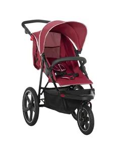 HOMCOM Foldable Three-Wheeler Baby Stroller w/ Canopy, Storage Basket - Red