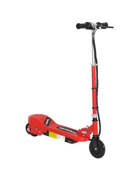 HOMCOM Folding Electric Kids Scooter Ride on Age 7-14, Red/Black