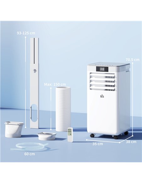 HOMCOM 10000 BTU Air Conditioning Unit, 4-in-1 Portable Air Conditioner, Dehumidifier, Cooling, Fan, Sleep Mode, with Remote Con