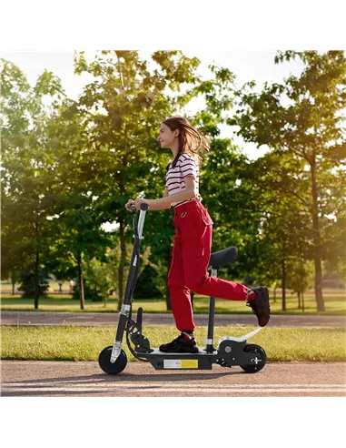 HOMCOM Electric Scooter for Kids, Foldable Powered Scooters for Age 7-12 with 120W Motor, Up to 10 KM/H & 8 KM, Adjustable Ride 