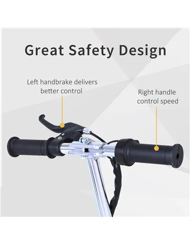 HOMCOM Electric Scooter for Kids, Foldable Powered Scooters for Age 7-12 with 120W Motor, Up to 10 KM/H & 8 KM, Adjustable Ride 