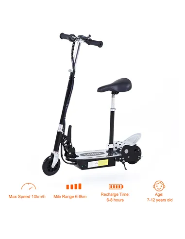 HOMCOM Electric Scooter for Kids, Foldable Powered Scooters for Age 7-12 with 120W Motor, Up to 10 KM/H & 8 KM, Adjustable Ride 