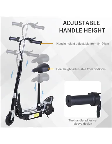 HOMCOM Electric Scooter for Kids, Foldable Powered Scooters for Age 7-12 with 120W Motor, Up to 10 KM/H & 8 KM, Adjustable Ride 
