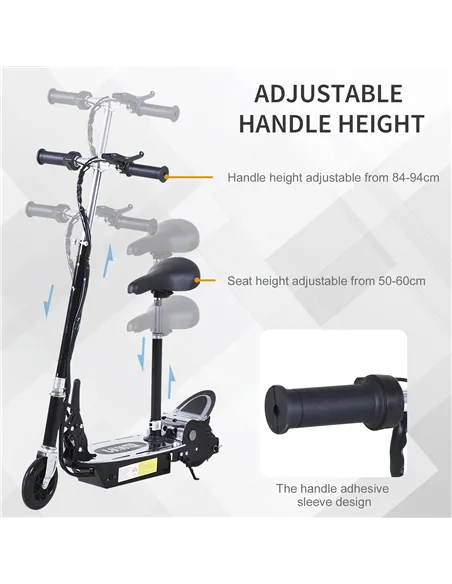 HOMCOM Electric Scooter for Kids, Foldable Powered Scooters for Age 7-12 with 120W Motor, Up to 10 KM/H & 8 KM, Adjustable Ride 