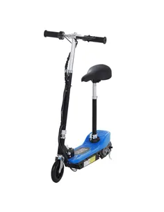 HOMCOM Foldable Electric Scooter for Kids 12V 120W W/Brake Kickstand -Blue
