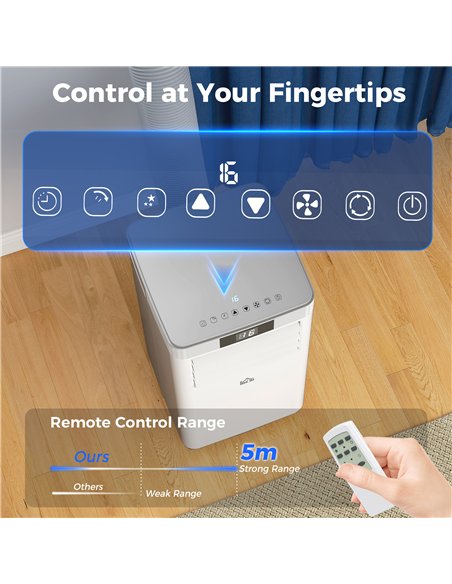 HOMCOM 10000 BTU Air Conditioning Unit, 4-in-1 Portable Air Conditioner, Dehumidifier, Cooling, Fan, Sleep Mode, with Remote Con