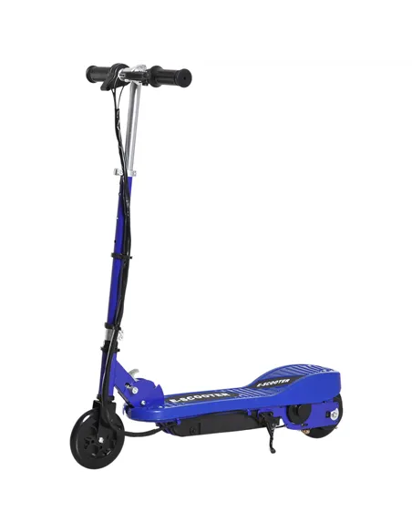 HOMCOM Folding Electric Kids Scooter Ride on Age 7-14, Blue/Black