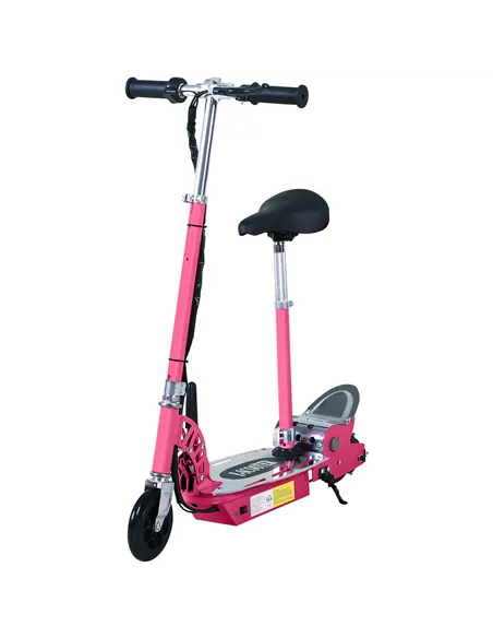HOMCOM Electric Scooter for Kids, Foldable Powered Scooters for Age 7-12 with 120W Motor, Up to 10 KM/H & 8 KM, Adjustable Ride 
