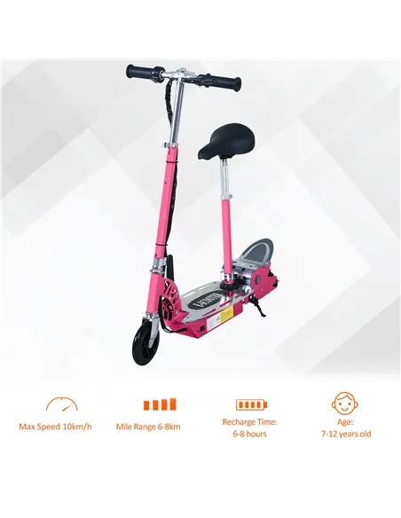 HOMCOM Electric Scooter for Kids, Foldable Powered Scooters for Age 7-12 with 120W Motor, Up to 10 KM/H & 8 KM, Adjustable Ride 