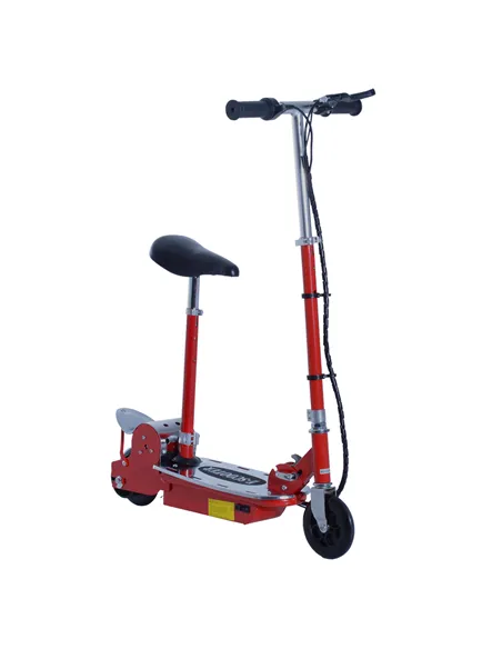 HOMCOM Foldable Electric Scooter for Teens Over 7 years old 12V Battery 120W-Red