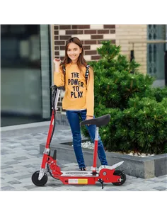 HOMCOM Foldable Electric Scooter for Teens Over 7 years old 12V Battery 120W-Red 2