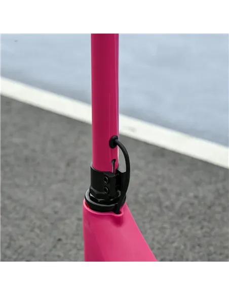 HOMCOM Electric Scooter, 120W Motor E-Scooter, Adjustable Height, Rear Brake for Ages 6+ Years - Pink