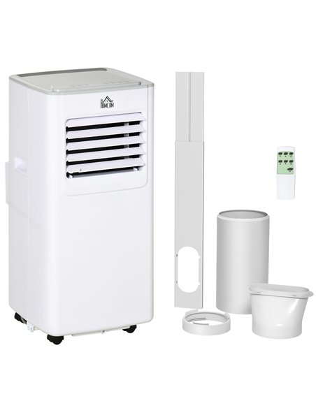 HOMCOM 7000 BTU Air Conditioning Unit, 3-in-1 Portable Air Conditioner, Dehumidifier, Cooling Fan with 2 Speeds, 24H Timer, Remo