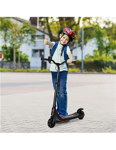 HOMCOM Electric Scooter, 120W Motor E-Scooter, Adjustable Height, Rear Brake for Ages 6+ Years - Black