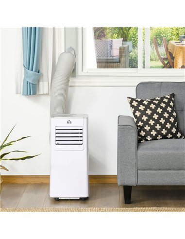 HOMCOM 7000 BTU Air Conditioning Unit, 3-in-1 Portable Air Conditioner, Dehumidifier, Cooling Fan with 2 Speeds, 24H Timer, Remo