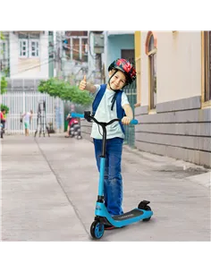 HOMCOM Electric Scooter, 120W Motor E-Scooter, Adjustable Height, Rear Brake for Ages 6+ Years - Blue 2