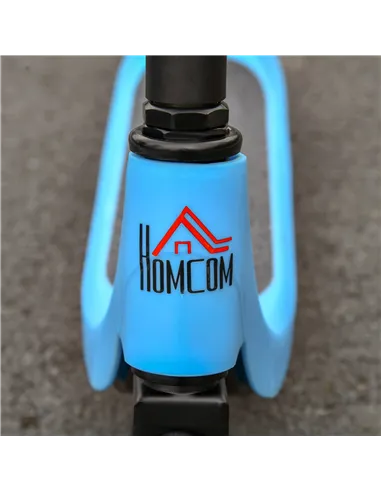 HOMCOM Electric Scooter, 120W Motor E-Scooter, Adjustable Height, Rear Brake for Ages 6+ Years - Blue