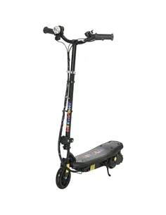HOMCOM Foldable Electric Scooter, with LED Headlights, for Ages 7-14 Years, Black