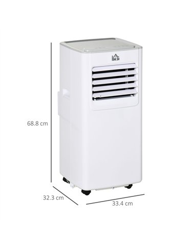 HOMCOM 7000 BTU Air Conditioning Unit, 3-in-1 Portable Air Conditioner, Dehumidifier, Cooling Fan with 2 Speeds, 24H Timer, Remo