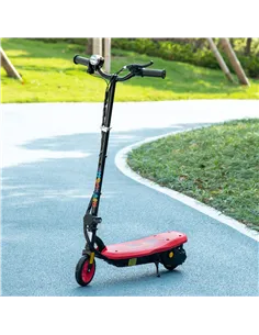 HOMCOM Foldable Electric Scooter, with LED Headlights, for Ages 7-14 Years, Red 2