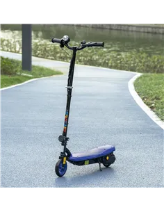 HOMCOM Foldable Electric Scooter, with LED Headlights, for Ages 7-14 Years, Blue 2