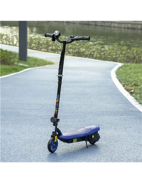 HOMCOM Foldable Electric Scooter, with LED Headlights, for Ages 7-14 Years, Blue