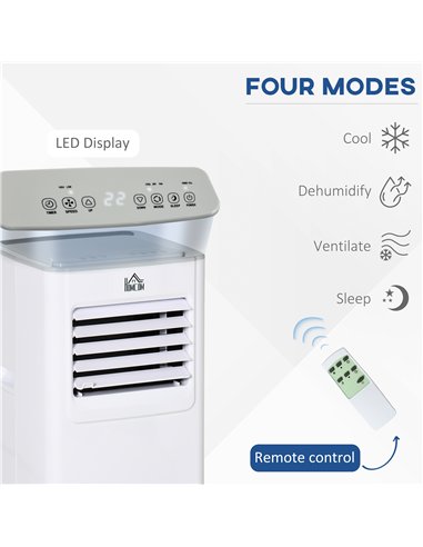 HOMCOM 7000 BTU Air Conditioning Unit, 3-in-1 Portable Air Conditioner, Dehumidifier, Cooling Fan with 2 Speeds, 24H Timer, Remo