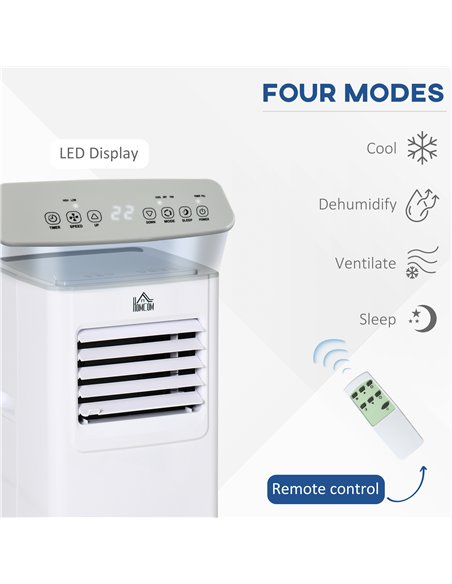 HOMCOM 7000 BTU Air Conditioning Unit, 3-in-1 Portable Air Conditioner, Dehumidifier, Cooling Fan with 2 Speeds, 24H Timer, Remo
