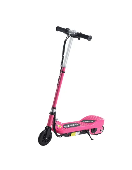 HOMCOM Foldable Electric Kids Scooter, Ride-on for Ages 7-14 Years, Pink